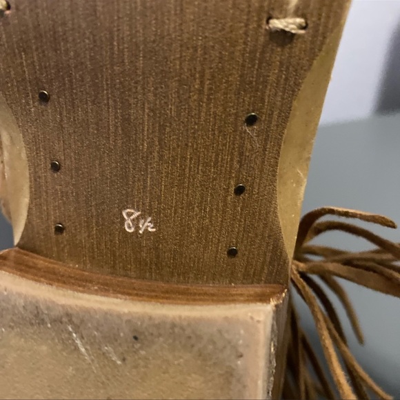 Sam Edelman 'Paige' Fringe Ankle Booties in Cinnamon Size 8.5 Boho Chic Western - Picture 4 of 9